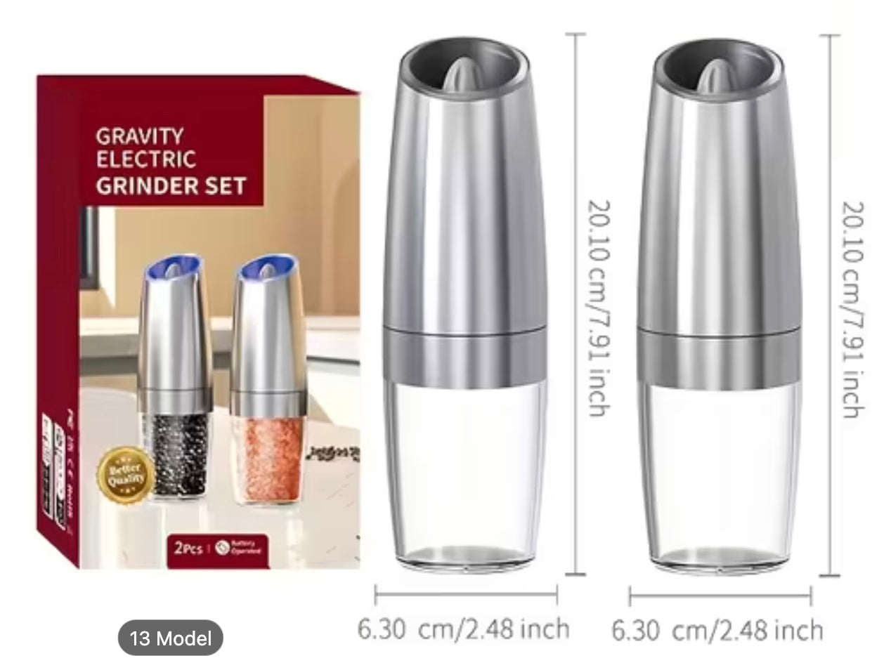 Electric Salt and Pepper Grinder Set (2 PCS)